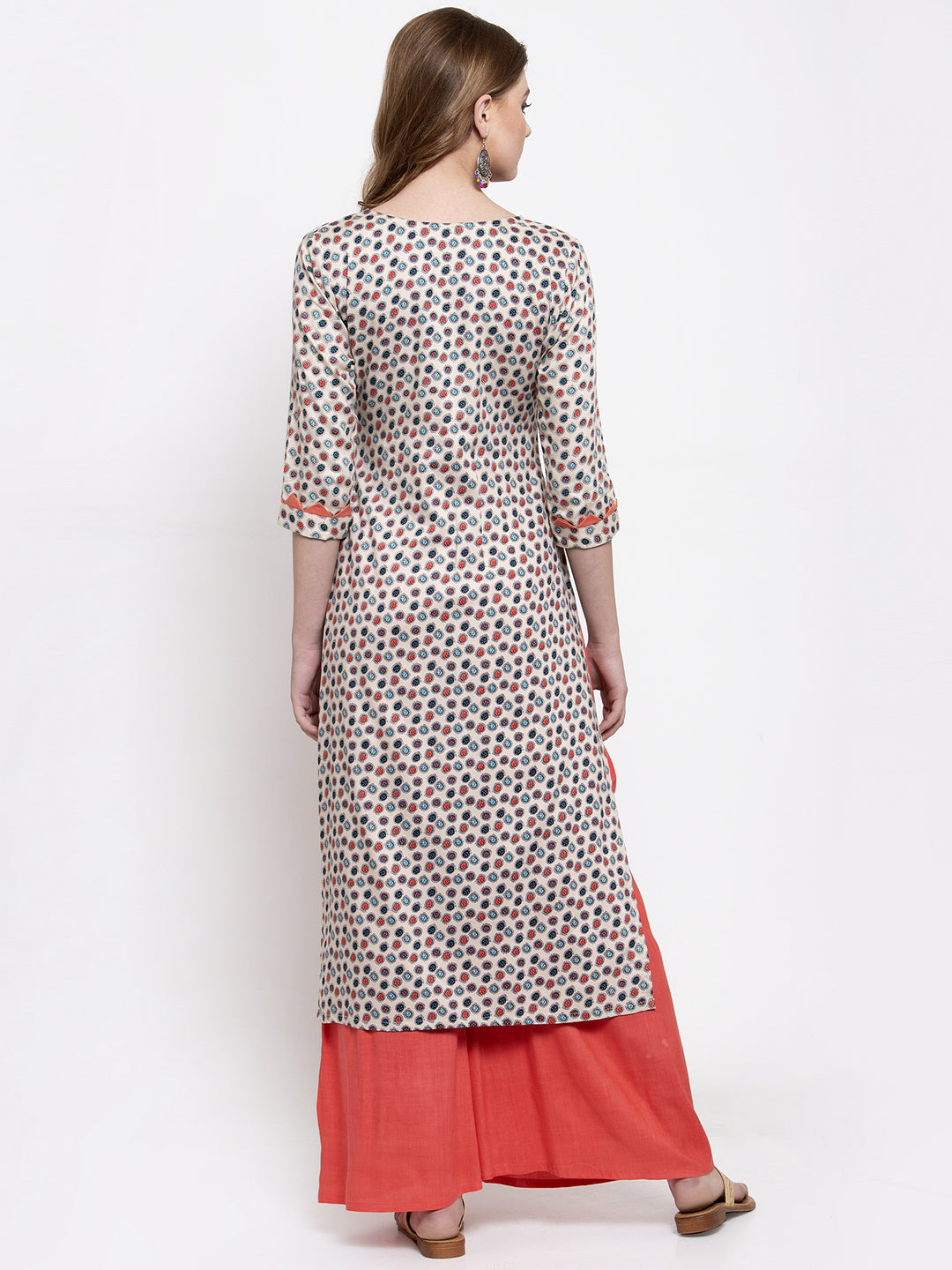 Grey printed Angarakha Kurta
