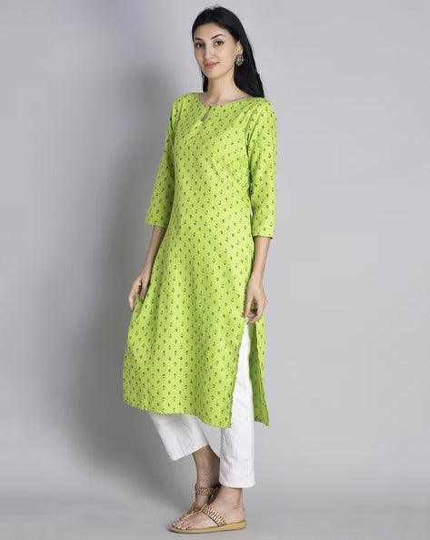 Light Green Booti Print Kurta