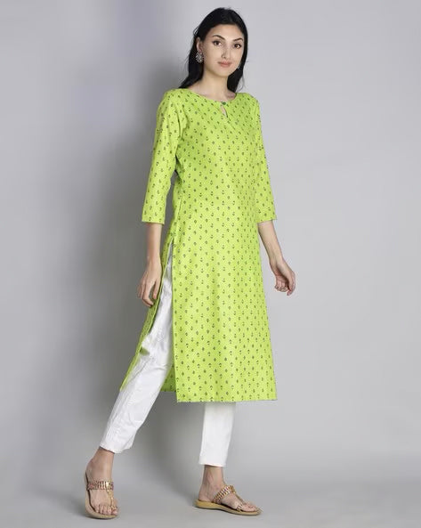 Light Green Booti Print Kurta