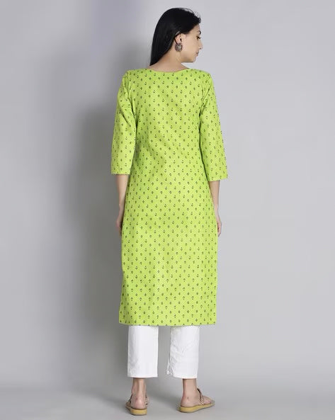 Light Green Booti Print Kurta