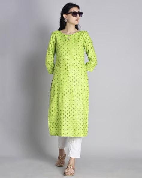 Light Green Booti Print Kurta