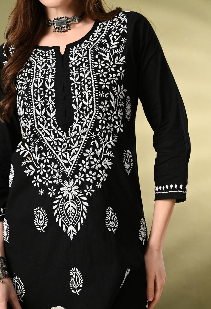 Black Premium Chikankari Kurta