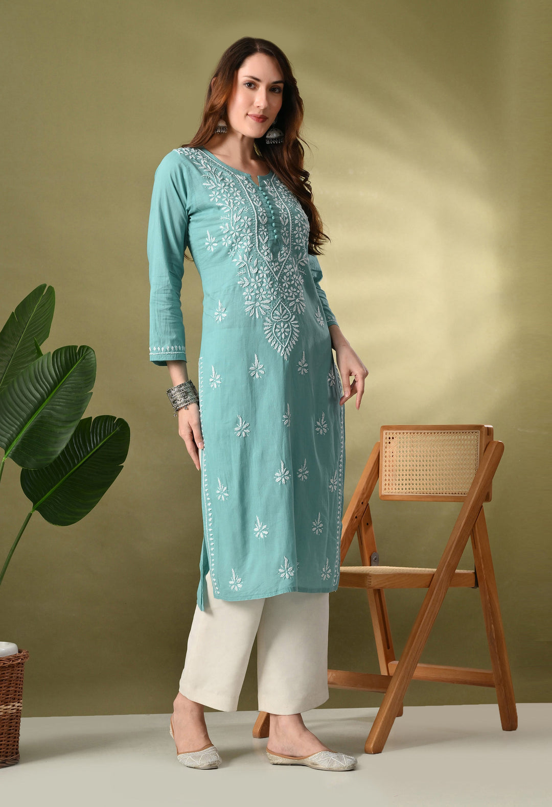 Light Blue Premium Chikankari Kurta