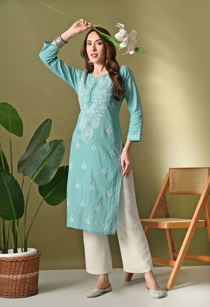 Light Blue Premium Chikankari Kurta