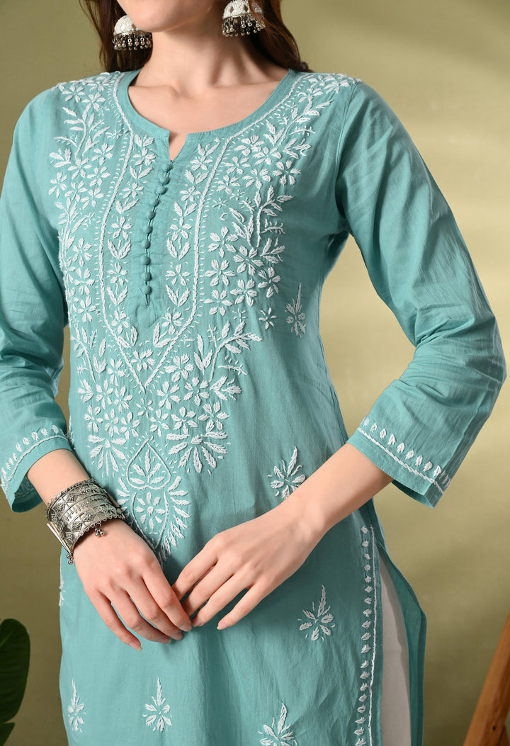 Light Blue Premium Chikankari Kurta