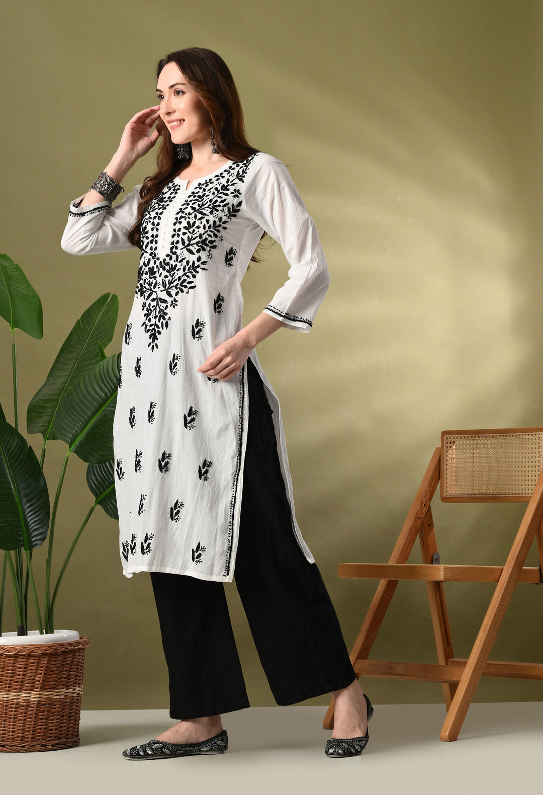 White Premium Chikankari Kurta