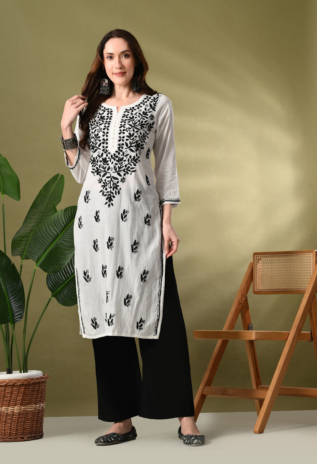 White Premium Chikankari Kurta
