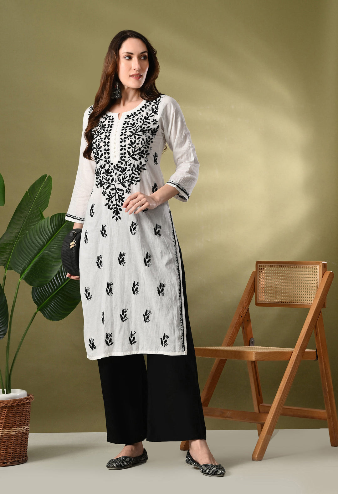 White Premium Chikankari Kurta