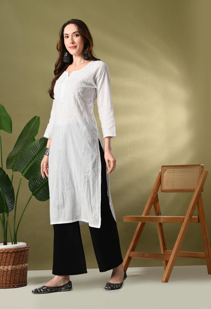 Pure White Premium Chikankari Kurta