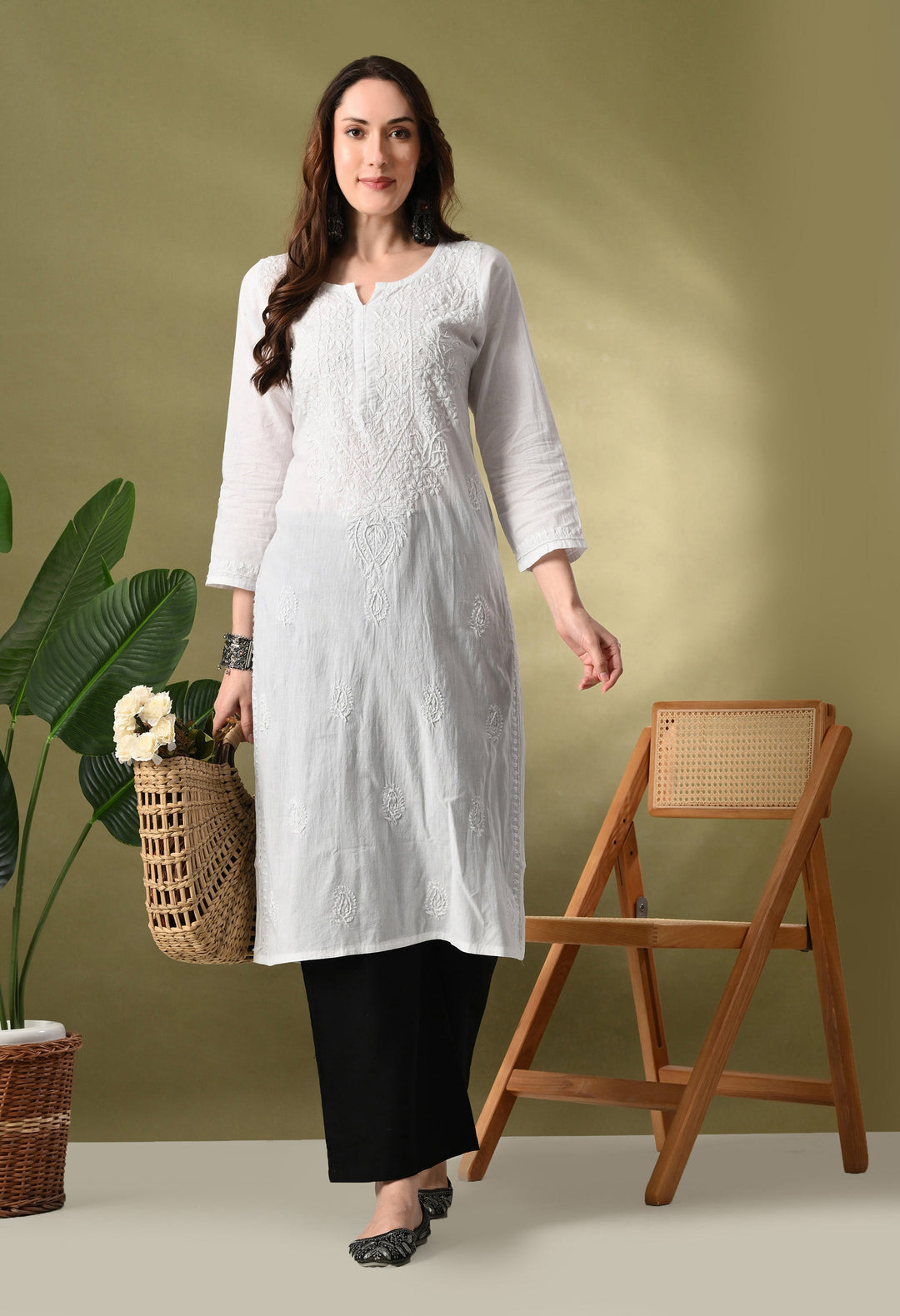 Pure White Premium Chikankari Kurta