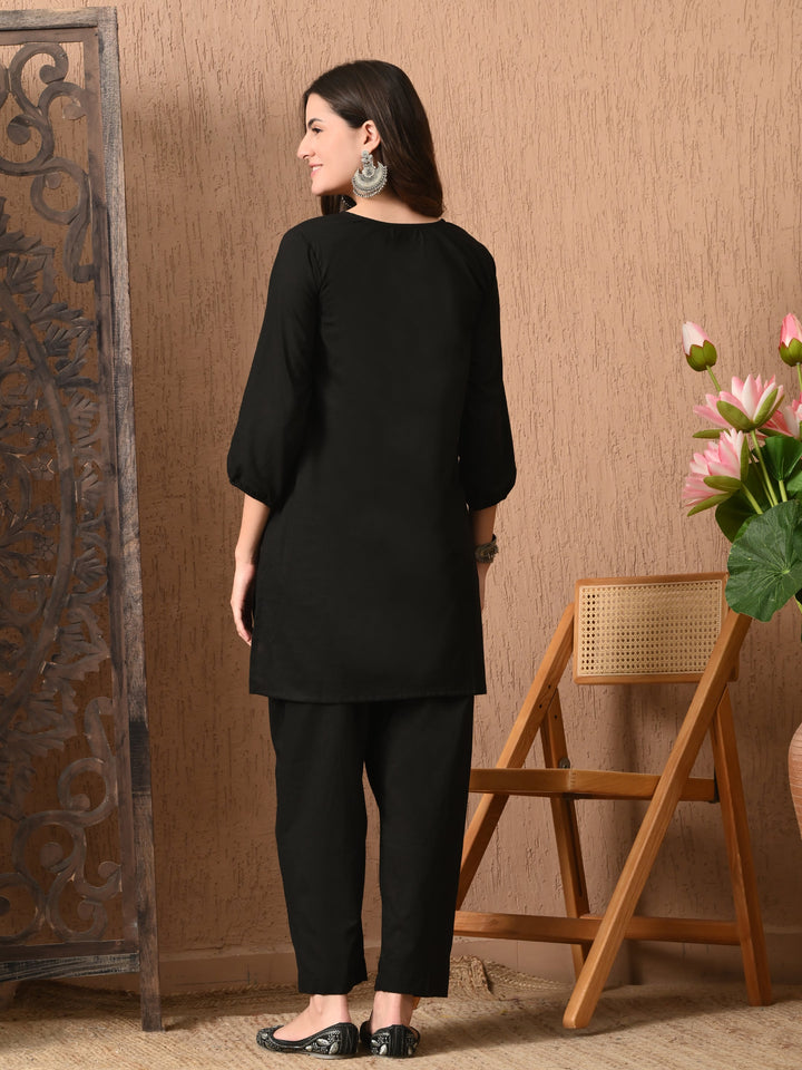 Midnight Black Solid Co-Ord Set