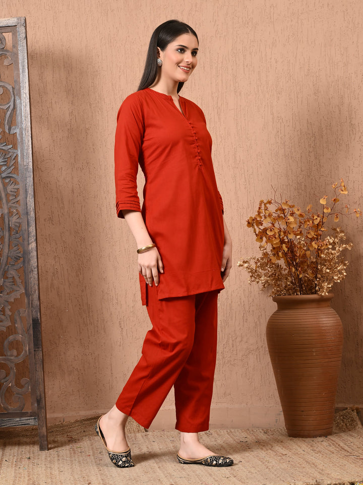 Charming Maroon Solid Co-Ord set