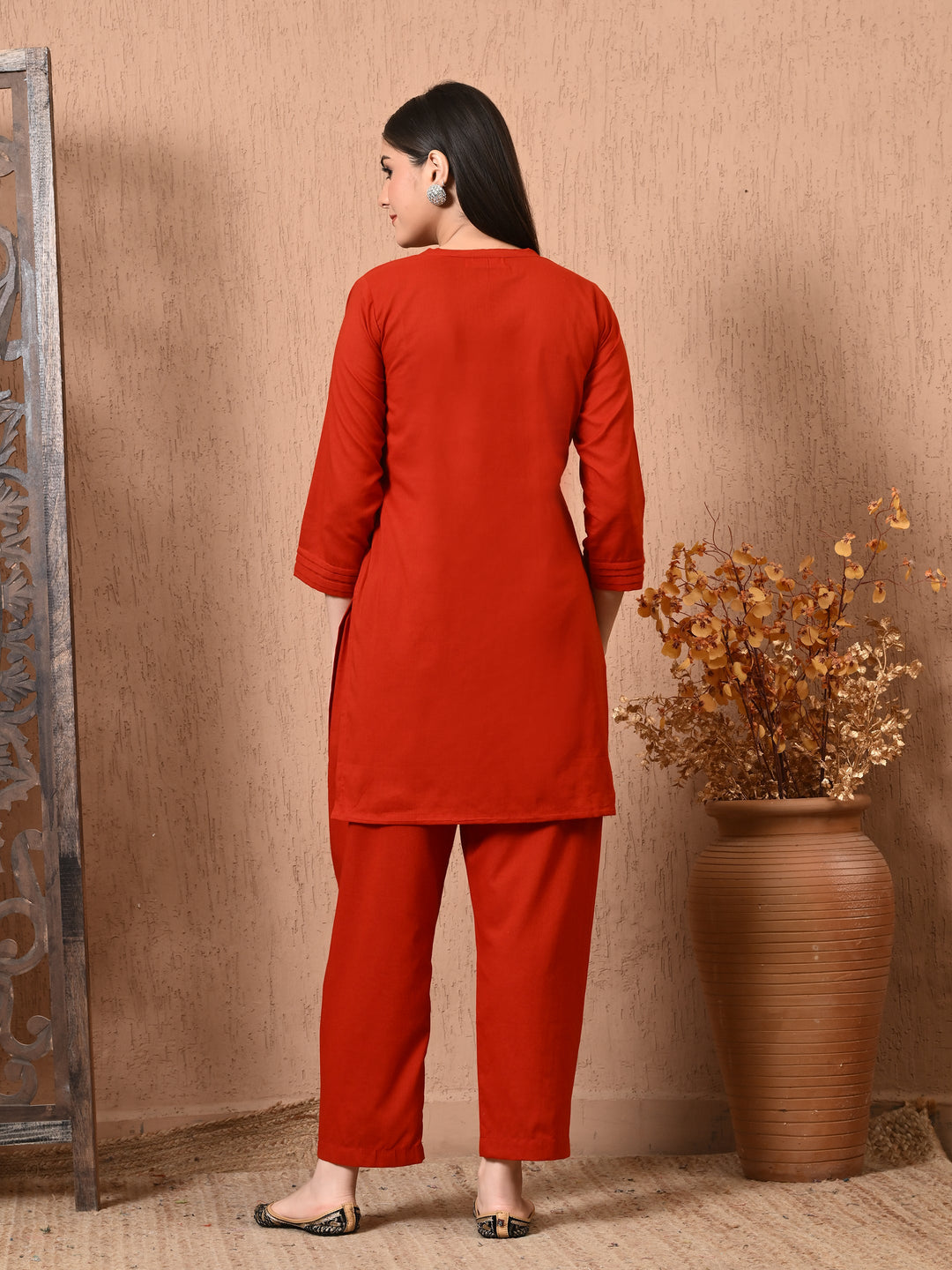 Charming Maroon Solid Co-Ord set
