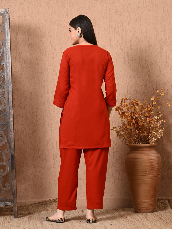 Charming Maroon Solid Co-Ord set