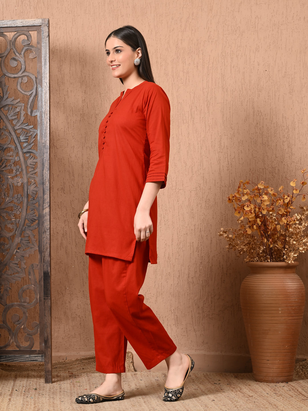 Charming Maroon Solid Co-Ord set