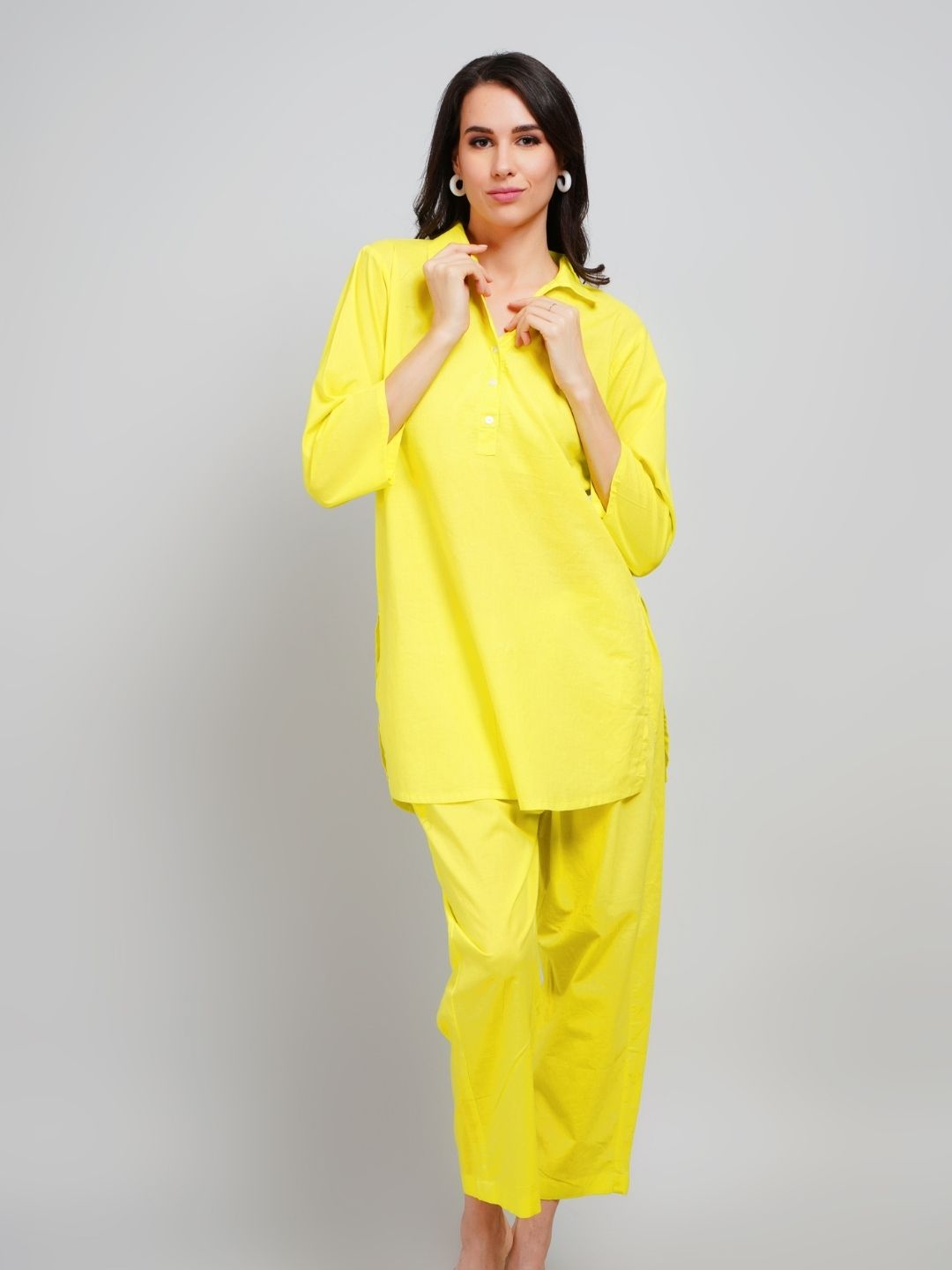 Vibrant Yellow Solid Co-Ord Set