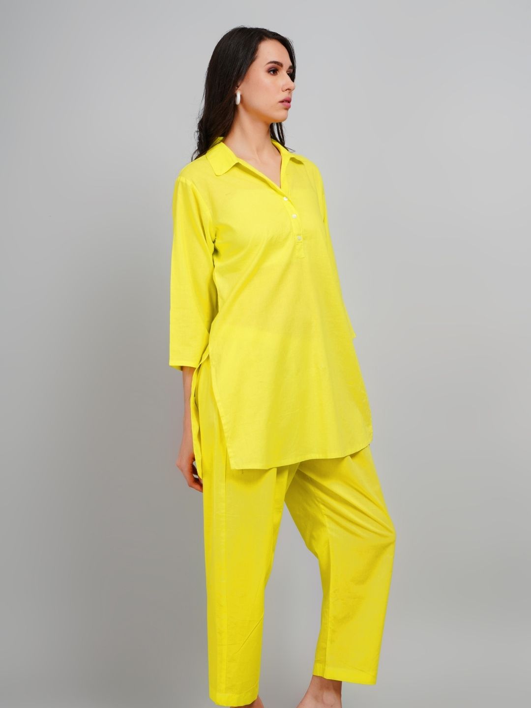 Vibrant Yellow Solid Co-Ord Set