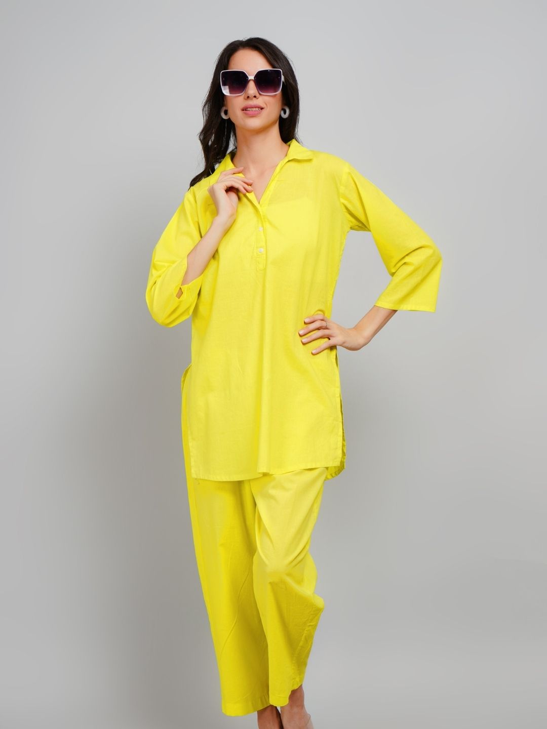 Vibrant Yellow Solid Co-Ord Set
