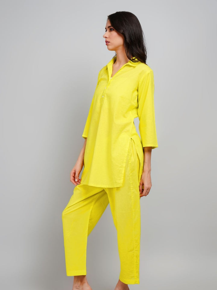 Vibrant Yellow Solid Co-Ord Set