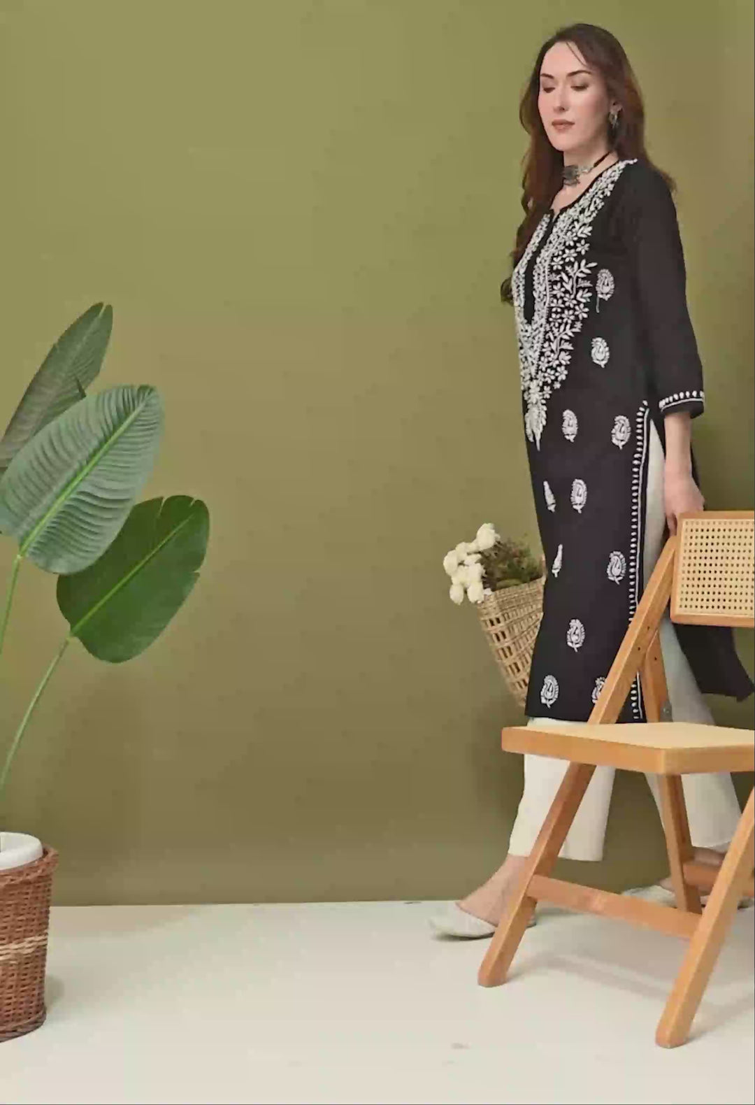 Black Premium Chikankari Kurta