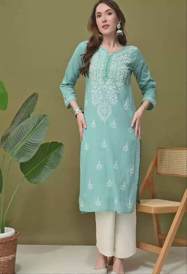Light Blue Premium Chikankari Kurta