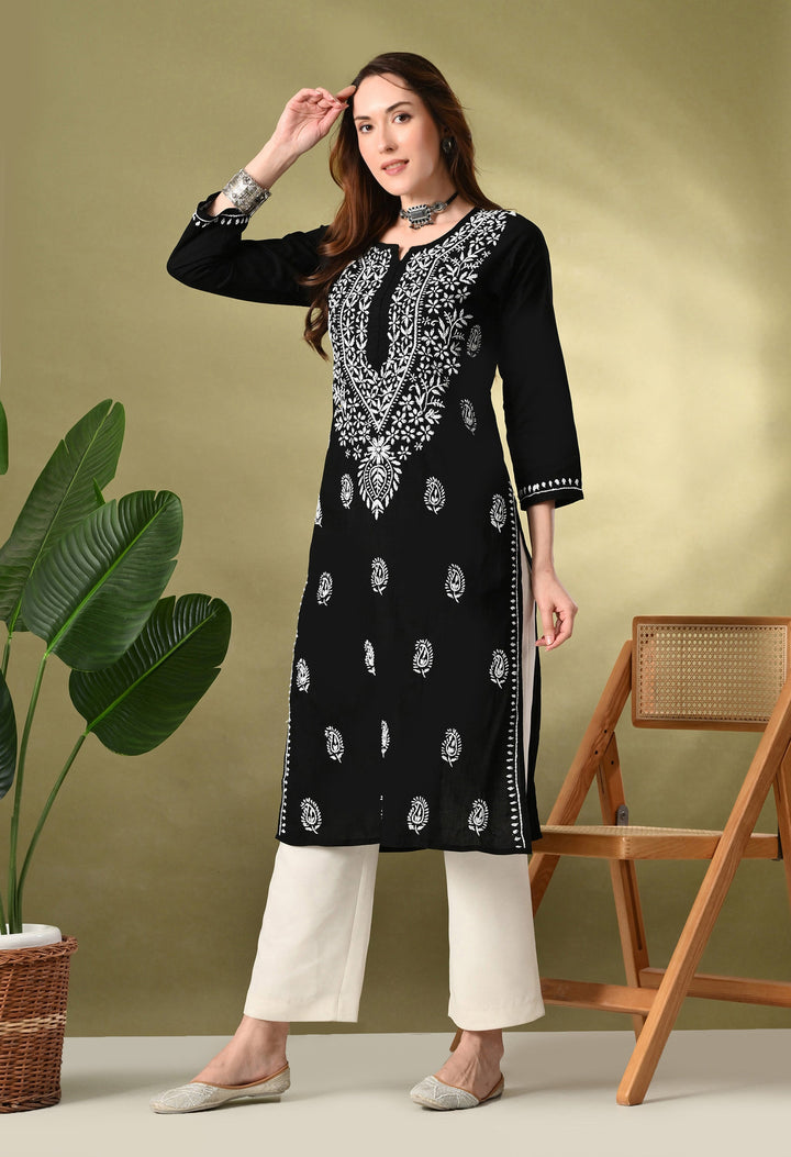 Black Premium Chikankari Kurta