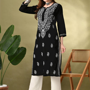 Black Premium Chikankari Kurta