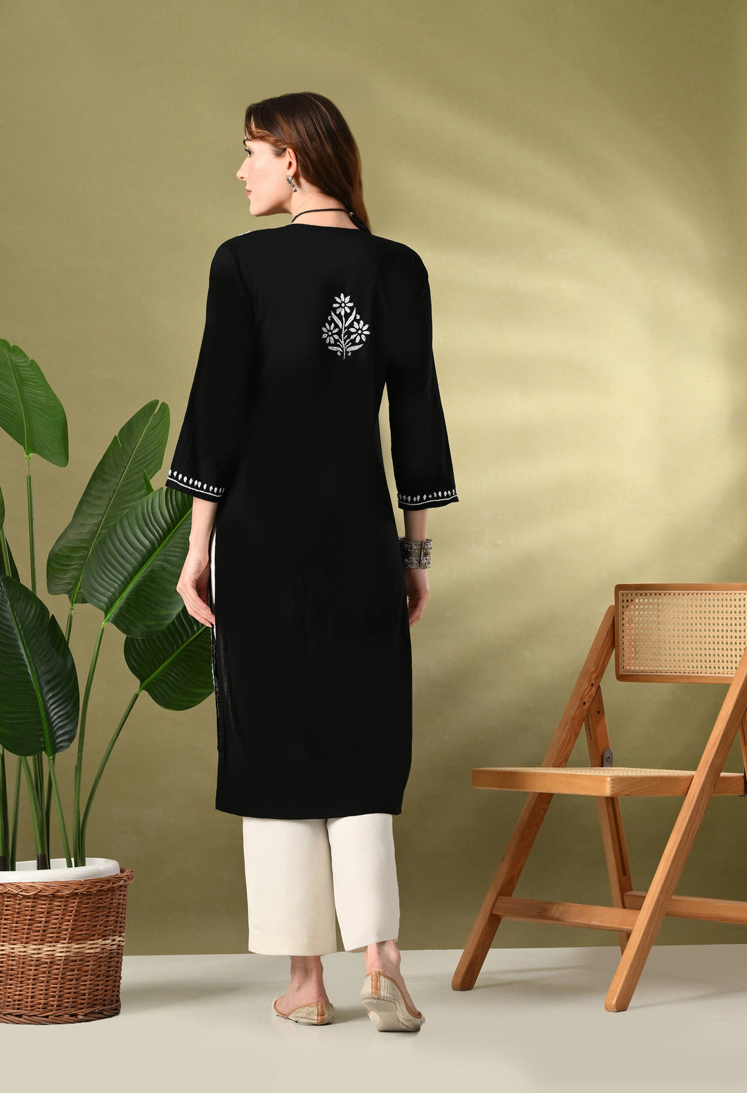 Black Premium Chikankari Kurta