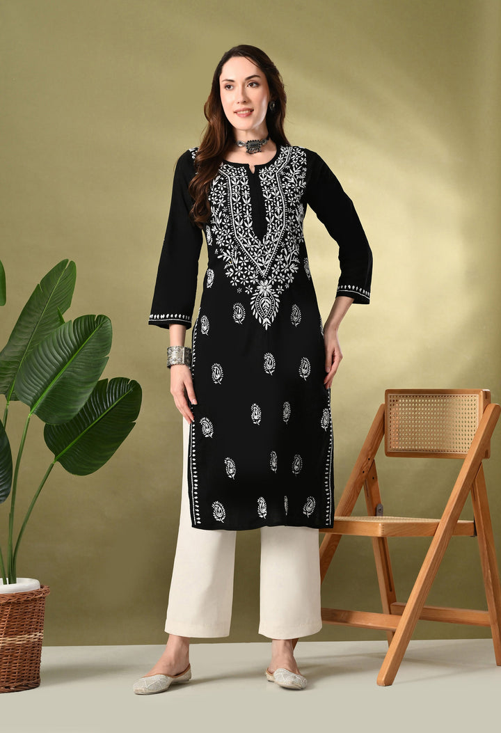 Black Premium Chikankari Kurta