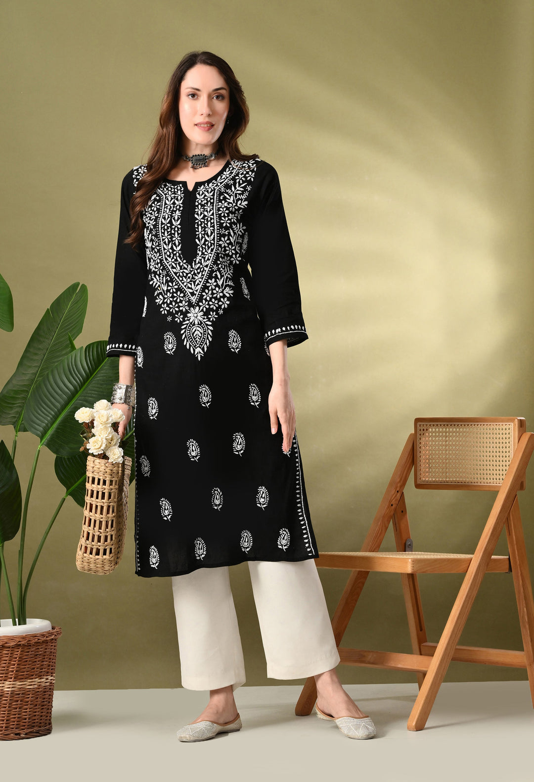 Black Premium Chikankari Kurta