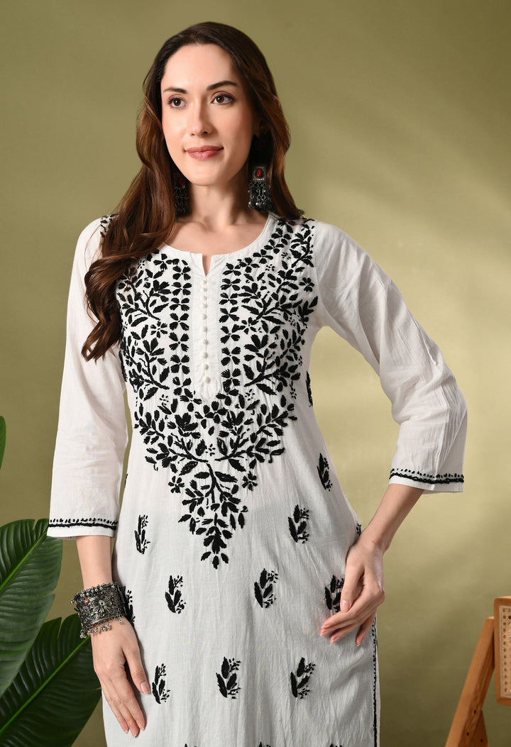 White Premium Chikankari Kurta