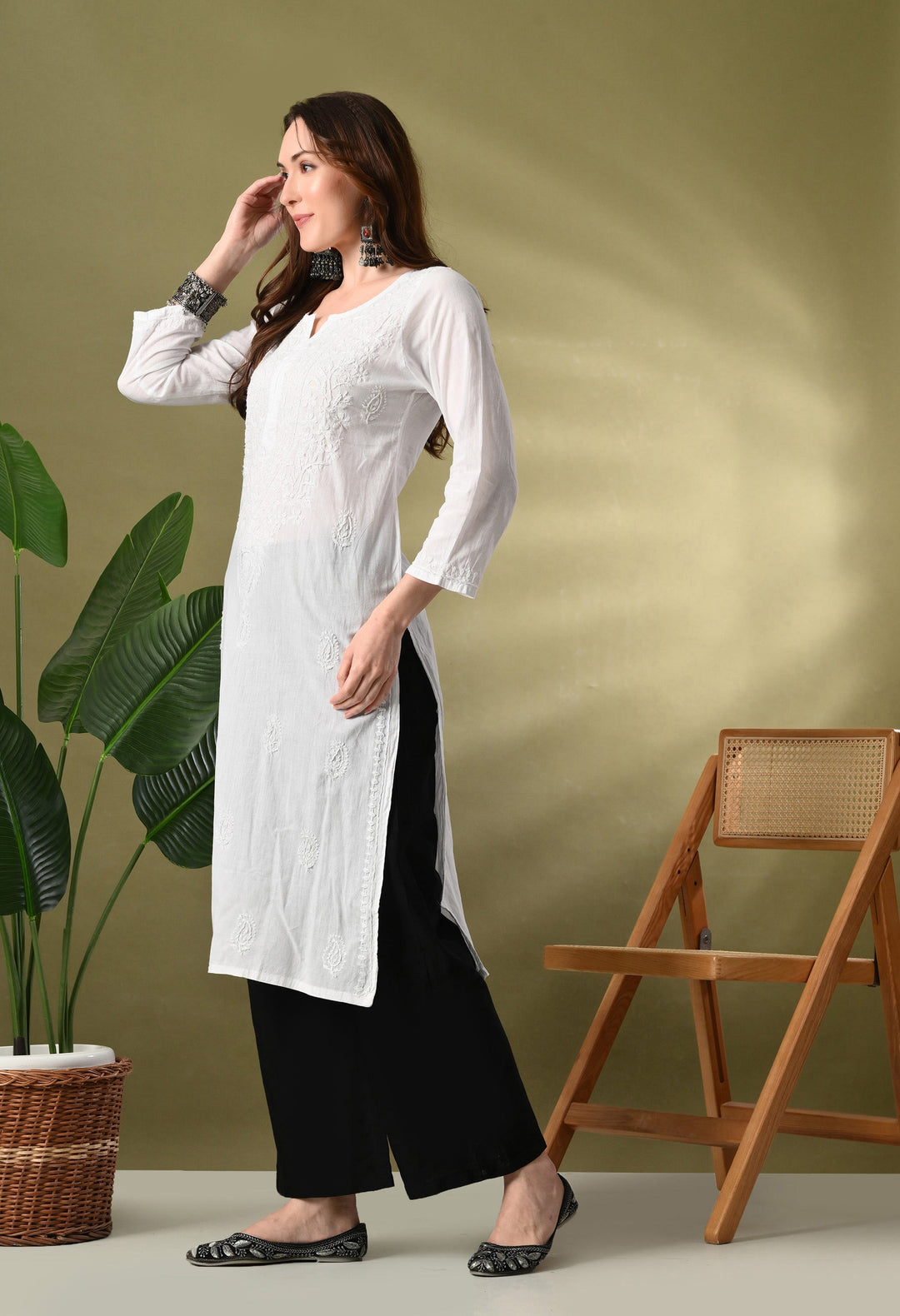 Pure White Premium Chikankari Kurta