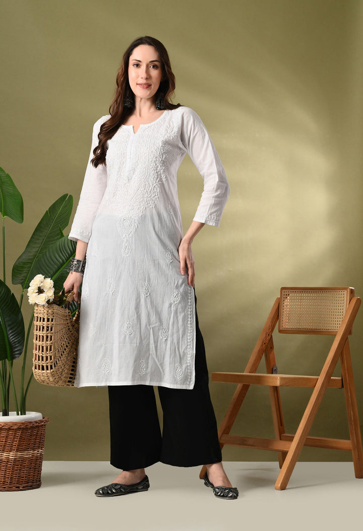Pure White Premium Chikankari Kurta