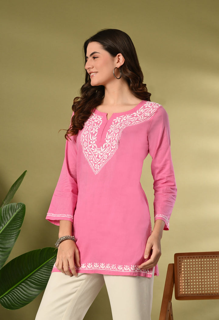 Blush Pink Premium Chikankari Kurti