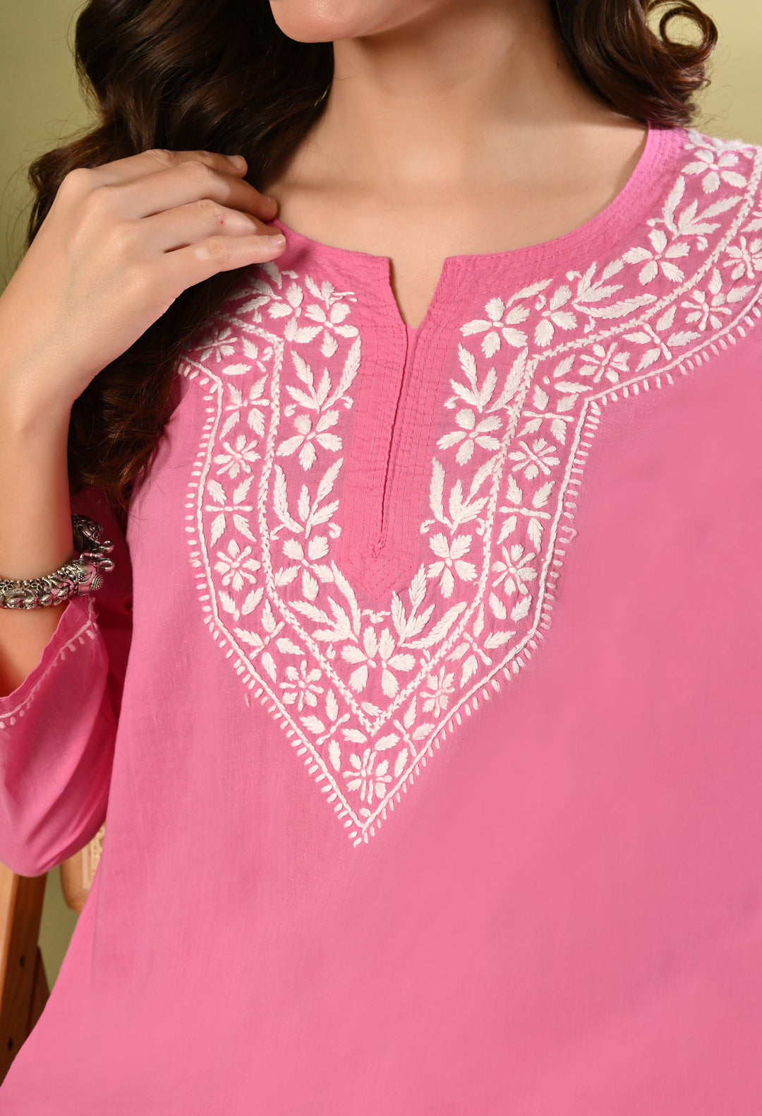 Blush Pink Premium Chikankari Kurti