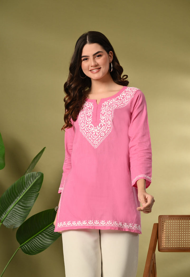 Blush Pink Premium Chikankari Kurti