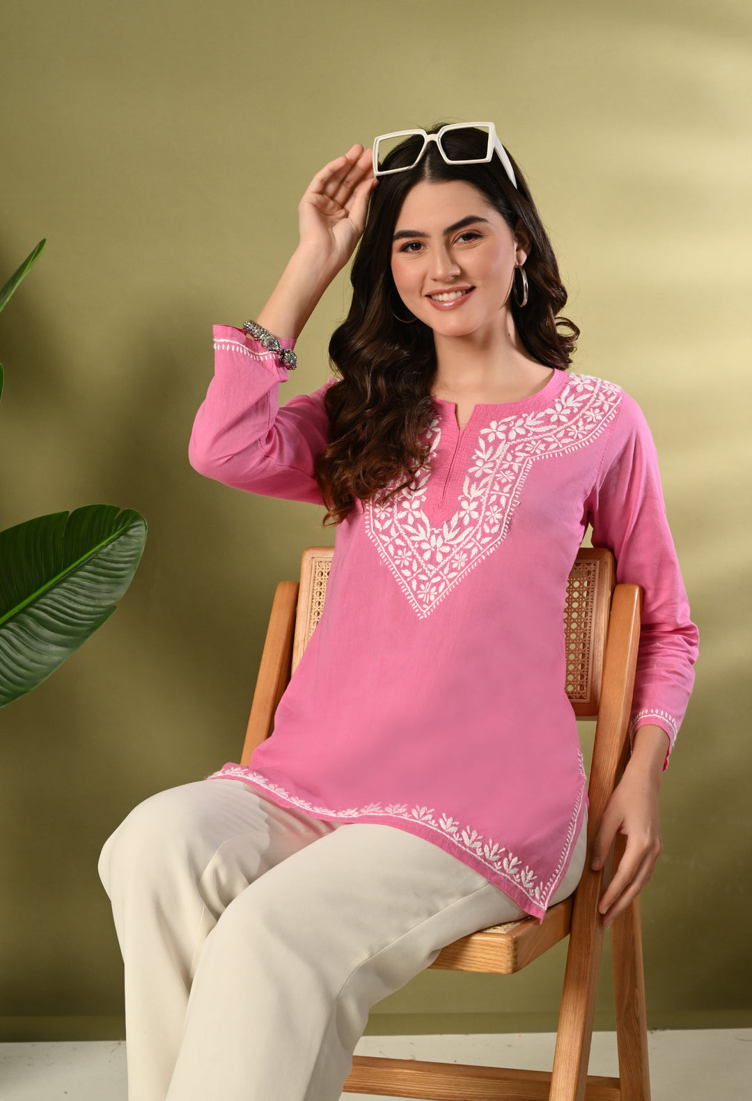 Blush Pink Premium Chikankari Kurti