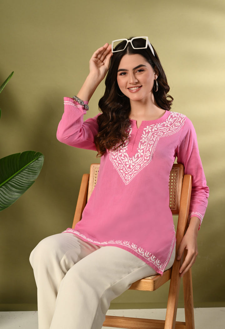 Blush Pink Premium Chikankari Kurti