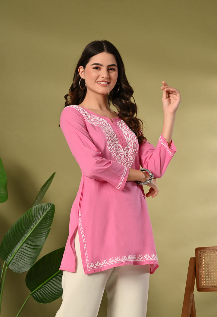 Blush Pink Premium Chikankari Kurti