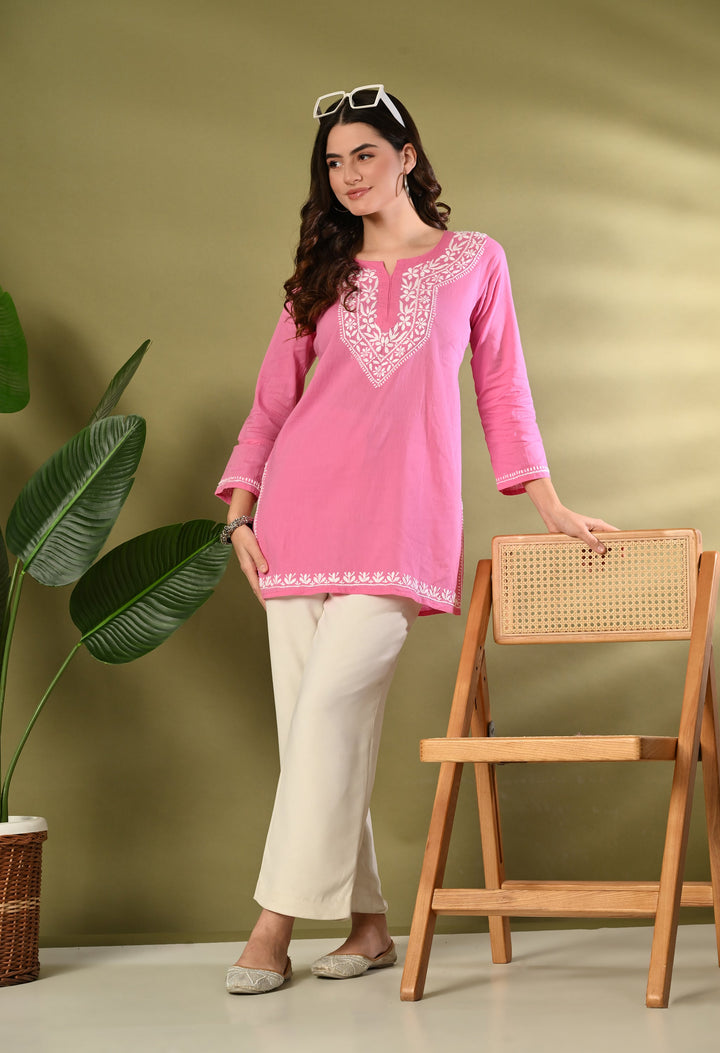 Blush Pink Premium Chikankari Kurti