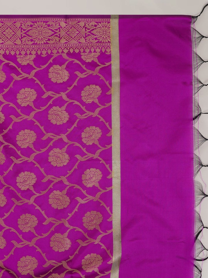 Purple Woven Design Banarasi Silk Dupatta