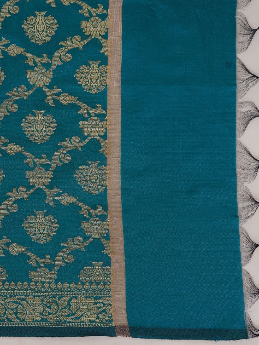 Teal Woven Design Banarasi Silk Dupatta